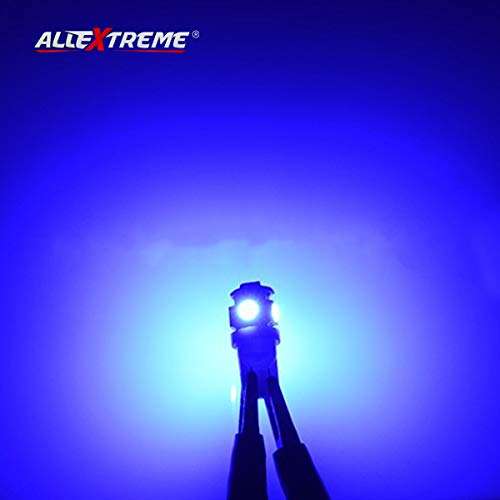 Allextreme EXT10B2P LED Parking Light Super Bright 5 SMD Car Interior License Plate Wedge Dome Trunk Dashboard Bulb for Car Bike and Motorcycle (0.6W, Blue, 2 PCS) 6