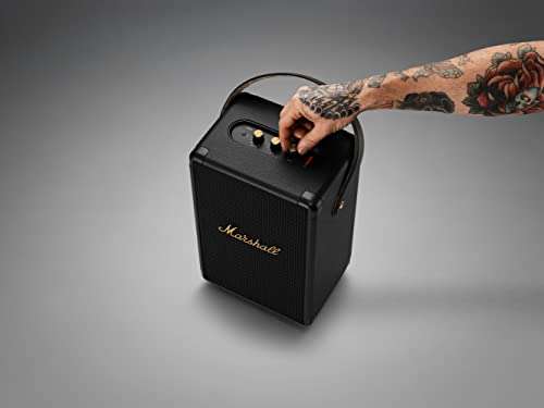 Marshall Tufton Portable Bluetooth Speaker, Black & Brass 6