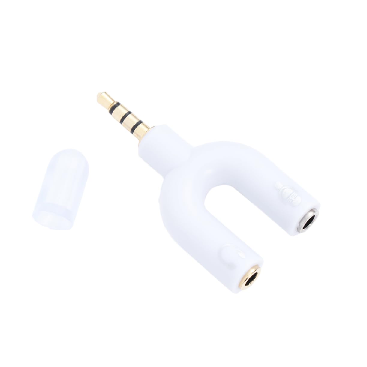 Lurrose Female to Male Audio Adapter Headset and Microphone Converter for Laptops and Mobile Devices for Traveling White 1