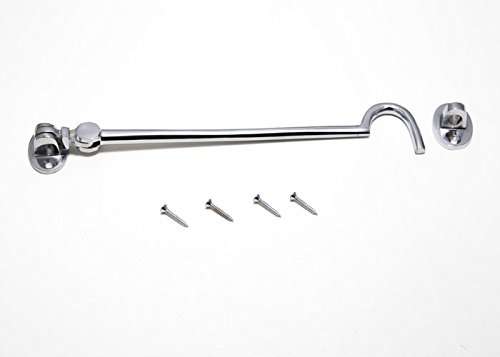 24 x Cabin Hooks Silent Type with Eyes 200MM 8" Chromed Brass + Screws 1