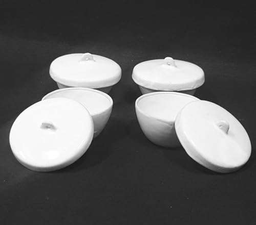 AI-Porcelain Crucible with Lid 25ml/Lab Equipment Porcelain Crucible/for Laboratory used/Chemistry Lab Equipment/Scientific and Laboratory Product/Pack of 4 3