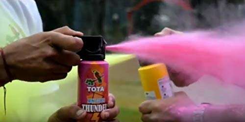 Holi Gulal Spray Mini Thunder Pack of 4 – 150 ml Each – Natural Herbal Colour Cloud Spray for Festivals & Parties Tota Mini Thunder Holi Herbal Gulal (Pack of 2) 5