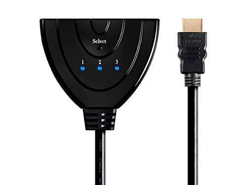 Monoprice Blackbird 4K 3x1 HDMI 2.0 Switch |Pigtail, HDCP 2.2, 4K 60Hz, HDMI Bus Powered, Gold Plated Connectors (Compatible with PS4/5 Xbox Apple TV Fire Stick Roku Blu-Ray Player) 1