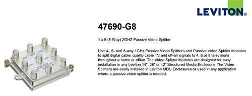 Leviton 47690-G8 1 X 8 (8-Way) 2Ghz Passive Video Splitter 4