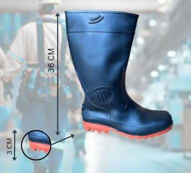 TECHNOSPILL Steel Toe Lightweight Gum Boots | Standard Steel Safety Shoes | Size - 8 | Anti Slip, Waterpoof | Breathable Printed Leather Shoes | Puncture and Tear Resistant | For Industrial Use I Colour - Red (10, UK Footwear Size System, Adult, Men, Numeric, Medium, 10) 3