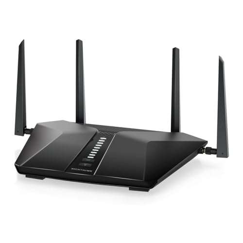 NETGEAR Nighthawk 6-Stream Dual-Band WiFi 6 Router (RAX54S) – Security Features, AX5400 Wireless Speed, Up to 5.4 Gbps, Covers up to 2,500 sq. ft., 25 Devices - 1-Year Armor Subscription Included 1