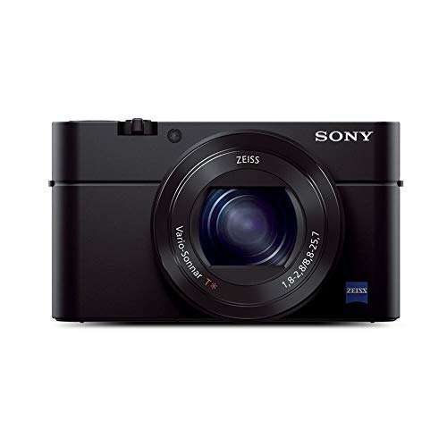 Sony RX100 III 20.1 MP Premium Compact Digital Camera w/1-inch Sensor and 24-70mm F1.8-2.8 ZEISS Zoom Lens (DSCRX100M3/B), 6in l x 4.65in w x 2.93in h, Black 1