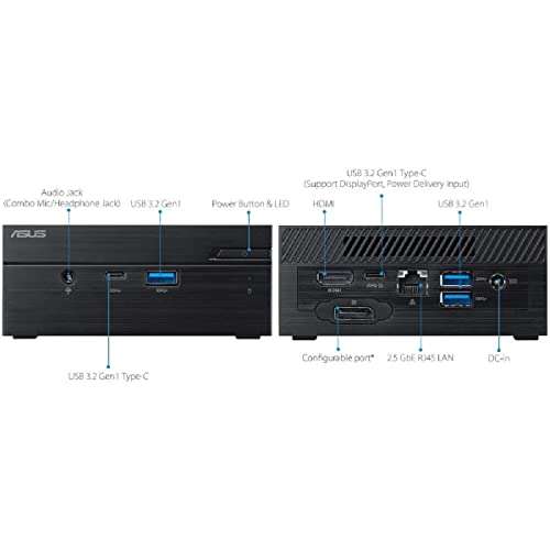 ASUS Mini PC PN51 ultracompact Barebone Mini pc with AMD Ryzen 7 5700U Processor, Supports up to 64 GB DDR4 RAM, M.2 1 SSD, Windows 10 Pro and Dual USB 3.2 Gen 2 Type-C, Black 5