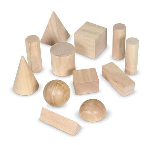 Learning Resources Geometric Solids, Wooden Shapes, Set of 12 Geometric Shapes, Ages 6+ 4