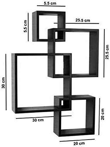 Irfan HANDICRAFTS Design Wall Shelf intersecting Wooden Wall Rack Stand for Living Room, Home Decor Items Beautiful Wooden Decorative Floating Wall Shelves IH31 5