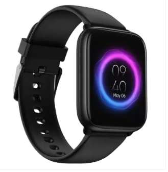 DIZO Watch D Sharp 1.75" with High Res (320*390) Display (by realme techLife) (Black Strap, 1.75) 1