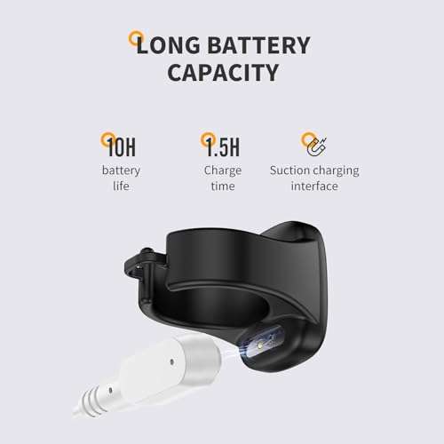 Bluetooth Ring Mouse, Wireless Handheld Remote Control Finger Mouse, Portable Mini Wearable Rechargeable for Phone/Tablets/iOS/Android/Harmony OS (Black) 2