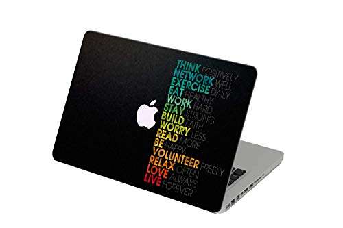 Theskinmantra Think Positively Decal Skin for Apple MacBook Air 13 inch Retina and M1 chip with Round Edges & Apple Logo Cutout (A Packs of 1pc and Model Compatible A2179 A1932 A2337 only) 1