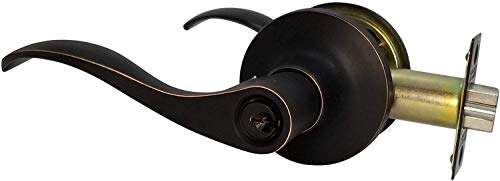 RI-KEY SECURITY Lever Door Lock Entry Keyed Cylinder Wave Handle with Keys Oil-Rub Bronze Finish KW RH 3