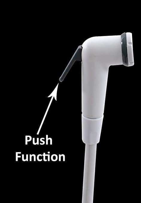 HPF PVC Flexible Health Faucet Set with Gun, Pipe, Hook -Bathroom (Toilet Spray Gun) Accessories (Standard Size, White) Flexible Health with with Free 1 Leak Proof Teflon Tape, Tube Length 1 Meter 5