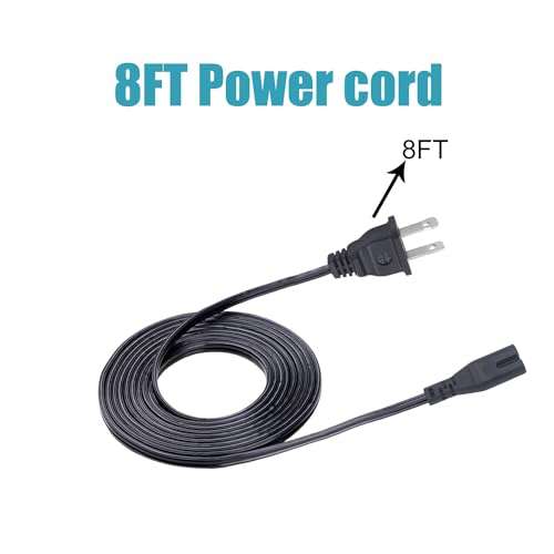 8ft Power Cord Replacement for Epson Printer Model XP-310 XP-410 XP-440 XP-830 XP-640 ET-2720 ET-3750 ET-4500 Stylus NX420 NX430 NX625 CX7400 CX7450 Printer AC Cable 2