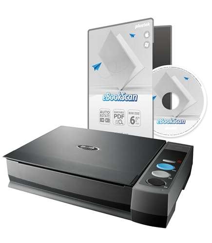 Plustek CCD Flatbed Book Scanner eBookScan 3800 - Bundle eBookScan Easy Convert Book to Digital, Support Multi-Language OCR 1