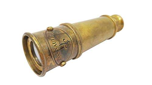 Brass Nautical - Pirate Spy Glass | Spyglass Made of Brass | Glass Optics & High Magnification | Captain's Instrument| Camouflage Finish | 14in Long | 1Pc in Velvet Pouch | Handheld Telescope 6
