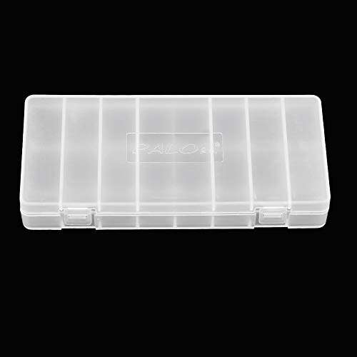 Honeytecs 1Pc Transparent AA Battery Storage Box Case Container Durable Plastic Battery Holder with Lid Holds 8 AA/AAA Batteries 4