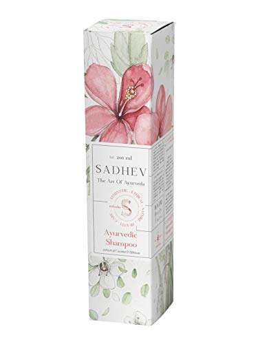 Sadhev - Ayurvedic Hair Colour - Double Process, Sadhev - Ayurvedic Shampoo - Coconut & Hibiscus and Sadhev - Depigmentation Bathing Bar - Sandal & Saffron Combo 5