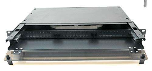 Ultra Spec Cables 1U 24 Port 19" Rack Mount Fiber Enclosure Singlemode LC-UPC Kit (Includes 4 x 3 Meter 12 Strand LC-UPC Pigtails and 24 x LC-UPC Adapters) for Splice 2