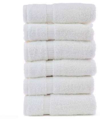 ELSTONE HOME Cotton 500 GSM Hand Towel Set (Pack of 6, White) 1