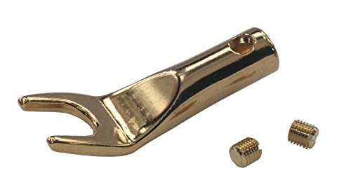 KK-Y4 [4 Pack] 4pcs total, Hi-end Gold Spade Plugs, Speaker Cable Connecto Screw Type Plug with Heat Shrink Tubing KK-Y4 2