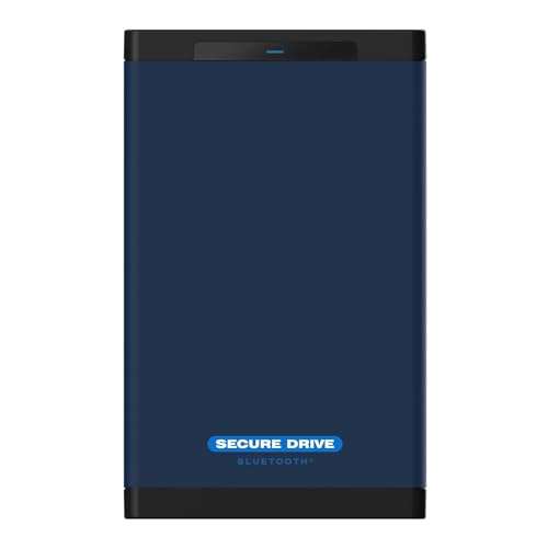 SecureData SecureDrive BT 4TB Hardware Encrypted USB 3.0 Ext Drive FIPS 140-2 Level 3 Unlock via Phone app TAA Compliant, CJIS, HIPAA, CMMC, GDPR Compliant, Works with Mac and Win Free AV 1