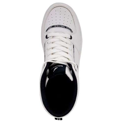 Nautica Boys Girls High-Top Sneakers Lace-Up Trainers Basketball Style Shoes-Zigler Youth-White Smooth Size-5 4
