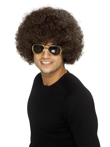 Smiffys 70s Funky Afro Wig,Brown,One Size