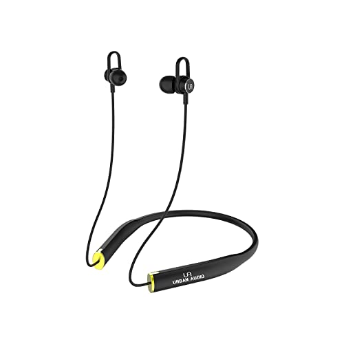 Urban Audio U5 Voice Assistant Wireless Bluetooth in-Ear Earphone with Mic, 20h Playtime, Supper Bass, Fast Charge, Waterproof, Secure-fit, Noise Cancellation Stereo Neckband & Magnetic Earbuds Black 1
