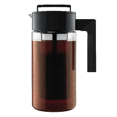 Takeya Tritan Cold Brew Coffee Maker - Airtight Pitcher with Leak-Free Lid - BPA-Free Cold Brew Maker with Silicone Handle - Dishwasher-Safe Pitcher for Homemade Cold Brew - 1 Quart, Black 1