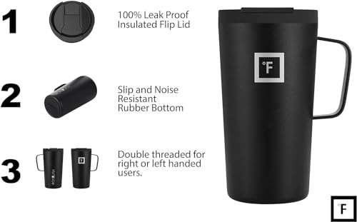 IRON °FLASK Grip Novelty Coffee Mug - Leak Proof, Vacuum Insulated Stainless Steel Bottle, Double Walled, Thermo Travel, Hot Cold, Water Metal Canteen - Bubble Gum, 12 Oz - Rubber Bottom 5