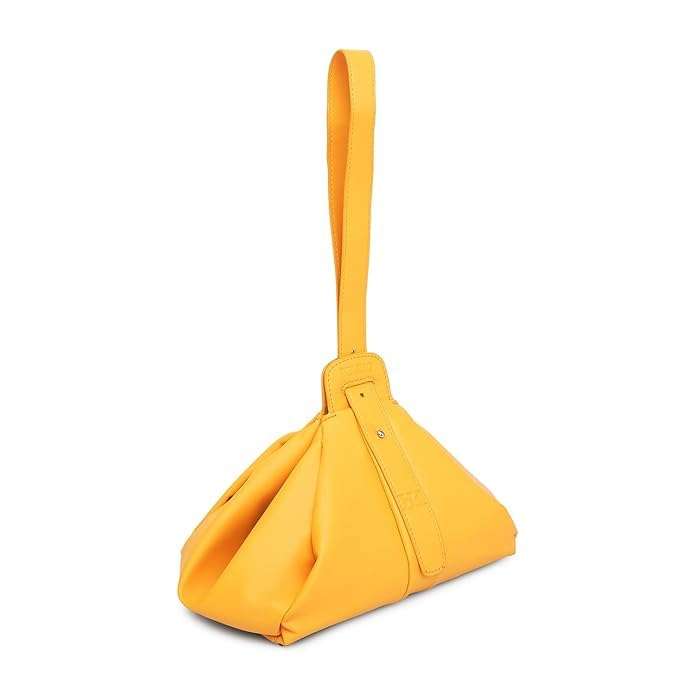 Generic KL.EIO's Vegan Leather Soft Structured Handbag for Women | Classic Shoulder Bag for Girls with Magnet Closure | Spacious Ladies Hand Bag for Party, Yellow 6