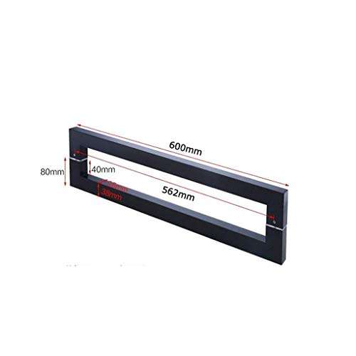 XLAHD Bathroom Shower Door Handle,Black Stainless Steel Square Door Handle, Tempered Glass Door Handle, for Wooden Doors/barn Doors, 6057cm 2