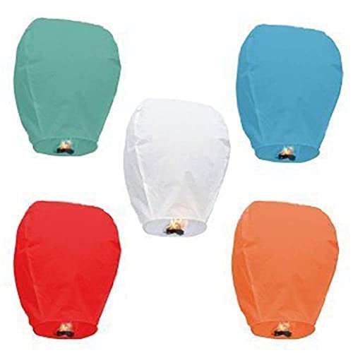 STYLISTY IND Paper Sky Lantern Lamp Light Hot Air Balloon for Special Occasions Flying Sky Light Lantern for Diwali Birthday Christmas(Multi Colour) - Pack of 10 Air Hot Balloon 1