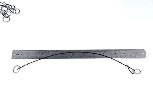 Mxeol Lightweight Safety Lanyard Double Loops Cable Black Coated Cover Stainless Steel Looped Ends Cable w/Quick Release Rings & Rope Crimp 12inch / 30cm 6 Pack 3