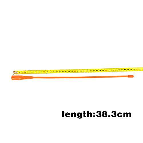 HYS UHF/VHF 144/430MHz SMA-Male High Gain Flexible Soft Radio Antenna 15inch for YAESU VERTAX Icom Wounxun Walkie Talkies Orange(2packs) 2