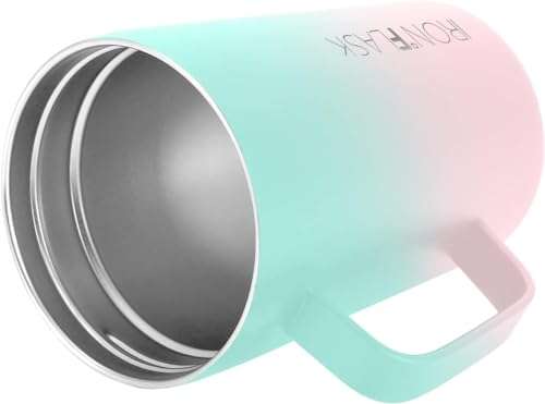 IRON °FLASK Grip Novelty Coffee Mug - Leak Proof, Vacuum Insulated Stainless Steel Bottle, Double Walled, Thermo Travel, Hot Cold, Water Metal Canteen - Bubble Gum, 12 Oz - Rubber Bottom 4