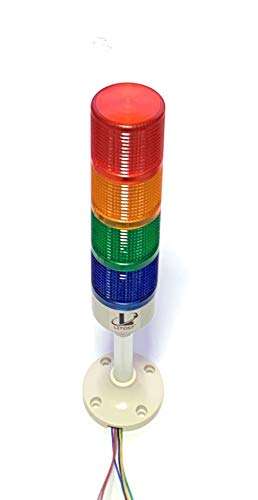 Litost® 4 Tier LED Signal Tower Lamp Light with Buzzer 220 Volt AC (RED/Green/Yellow/Blue)