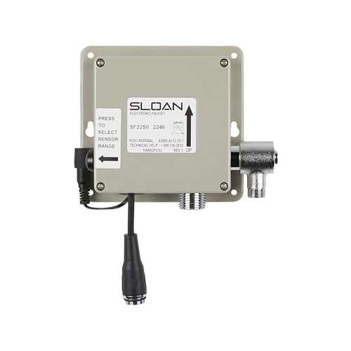 Sloan SF-2350 Sensor Activated Touch-Free Faucet, Commercial Grade with Mounting Hardware - 0.5GPM Battery-Powered Deck-Mounted Mid Body, Polished Chrome Finish, 3362119 6