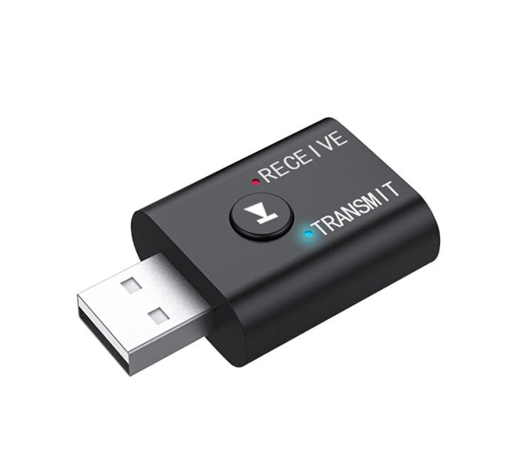 Drumstone Audio Adapter Yet-tr6 Stable Performance 2 in 1 Transmitter Receiver ABS Material for Speaker TV Projector Computer Car Speaker 1