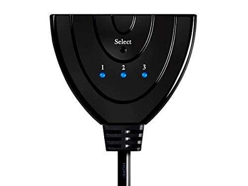 Monoprice Blackbird 4K 3x1 HDMI 2.0 Switch |Pigtail, HDCP 2.2, 4K 60Hz, HDMI Bus Powered, Gold Plated Connectors (Compatible with PS4/5 Xbox Apple TV Fire Stick Roku Blu-Ray Player) 3