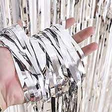 WILDCROC Silver Metallic Fringe Foil Curtain, 5 Pieces, 3 x 6 ft | Foil Curtain Decoration for Birthday, Anniversary Marriage and Bachelorette 5