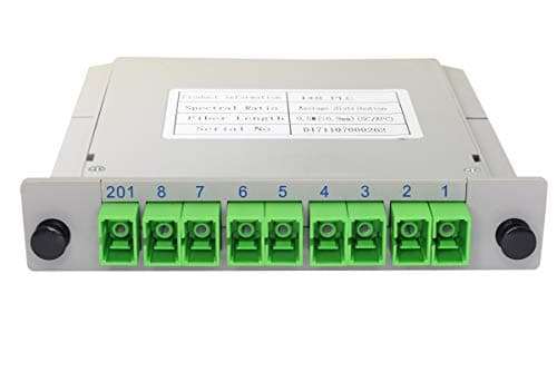 PLC Splitter，1x8 SC/APC Cassette Card Inserting PLC Splitter Module 1:8 Ports Fiber Optical PLC Splitter for Home Wiring, Engineering Projects, Fiber Optic LAN 4