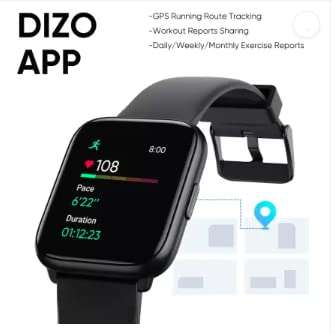 DIZO Watch D Sharp 1.75" with High Res (320*390) Display (by realme techLife) (Black Strap, 1.75) 4