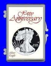 Marcus 3" x 2" Snap Lock Holder Silver Eagle Dollar - Happy Anniversary. (Without Coin)