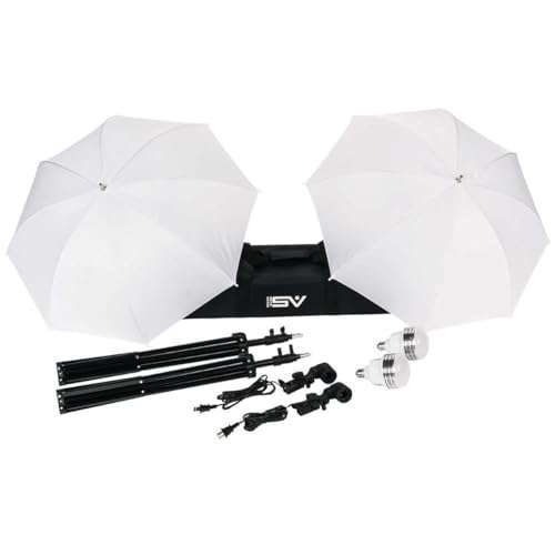 Smith-Victor KT750LED 2-Light LED Umbrella Kit, Includes 45W Bulbs, 33" Umbrellas, Light Stands, and Case 6