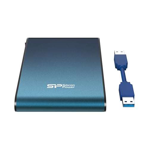 Silicon Power 1TB Rugged Portable External Hard Drive Armor A80, Waterproof USB 3.0 for PC, Mac, Xbox and PS4, Blue 3
