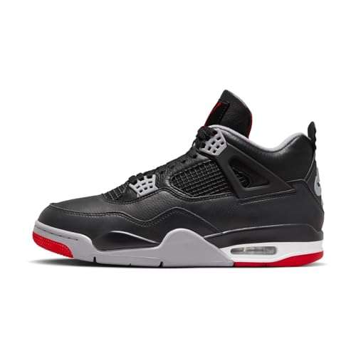 NIKE Jordan 4 Retro Grade School Black/Fire Red-Cement Grey FQ8213-006 7Y 1